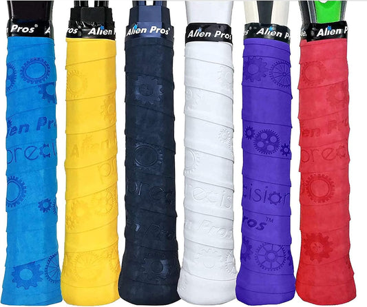 Tennis Racket Grip Tape (6 Grips) Precut & Dry Feel Tennis Grip Designer Overgrip for High Performance